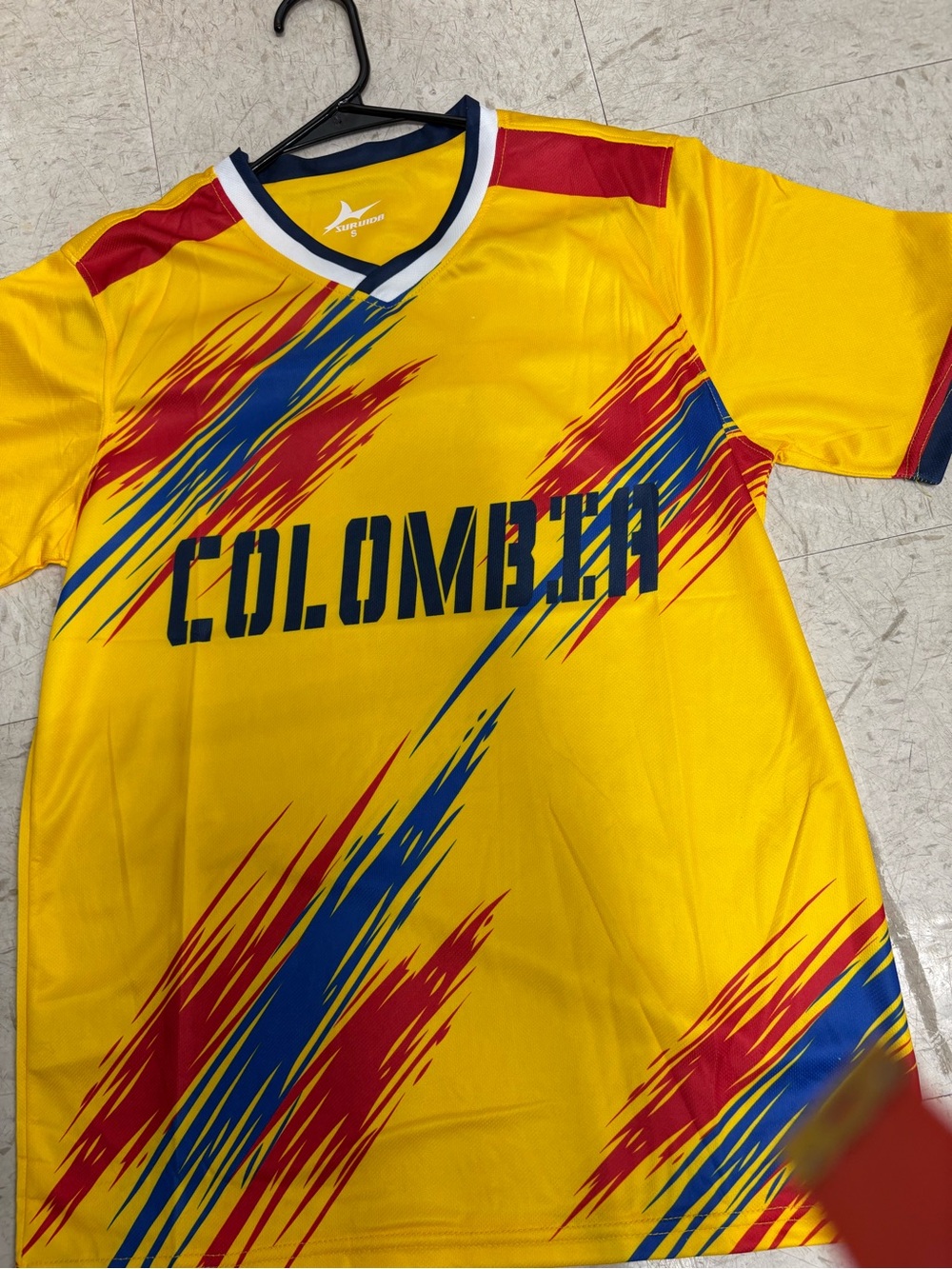 Colombia Yellow National Jersey with Red & Blue Accents